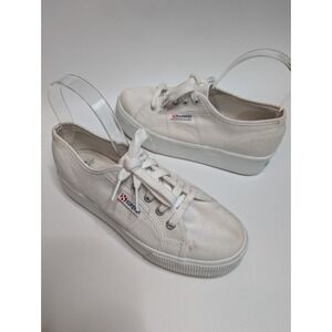 Superga Size 38 2790 Linea Up and Down Platform Sneaker White Minimal Basic‎ 7.5